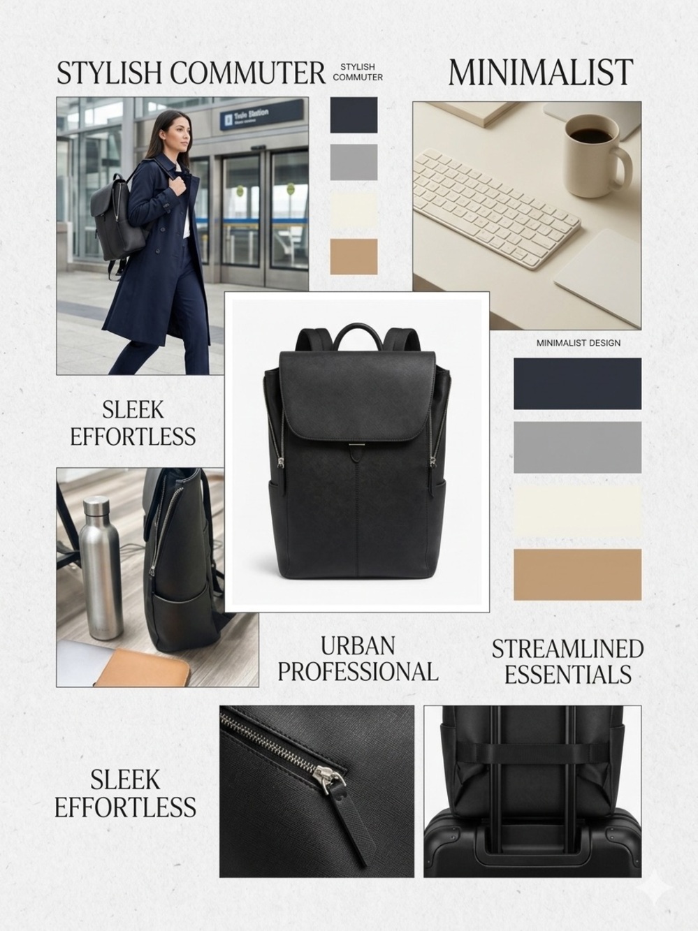 Samsonite Black Minimalist Laptop Backpack Work Travel Commuter Bag